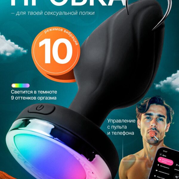 Анальная пробка с вибрацией / С приложением и пультом